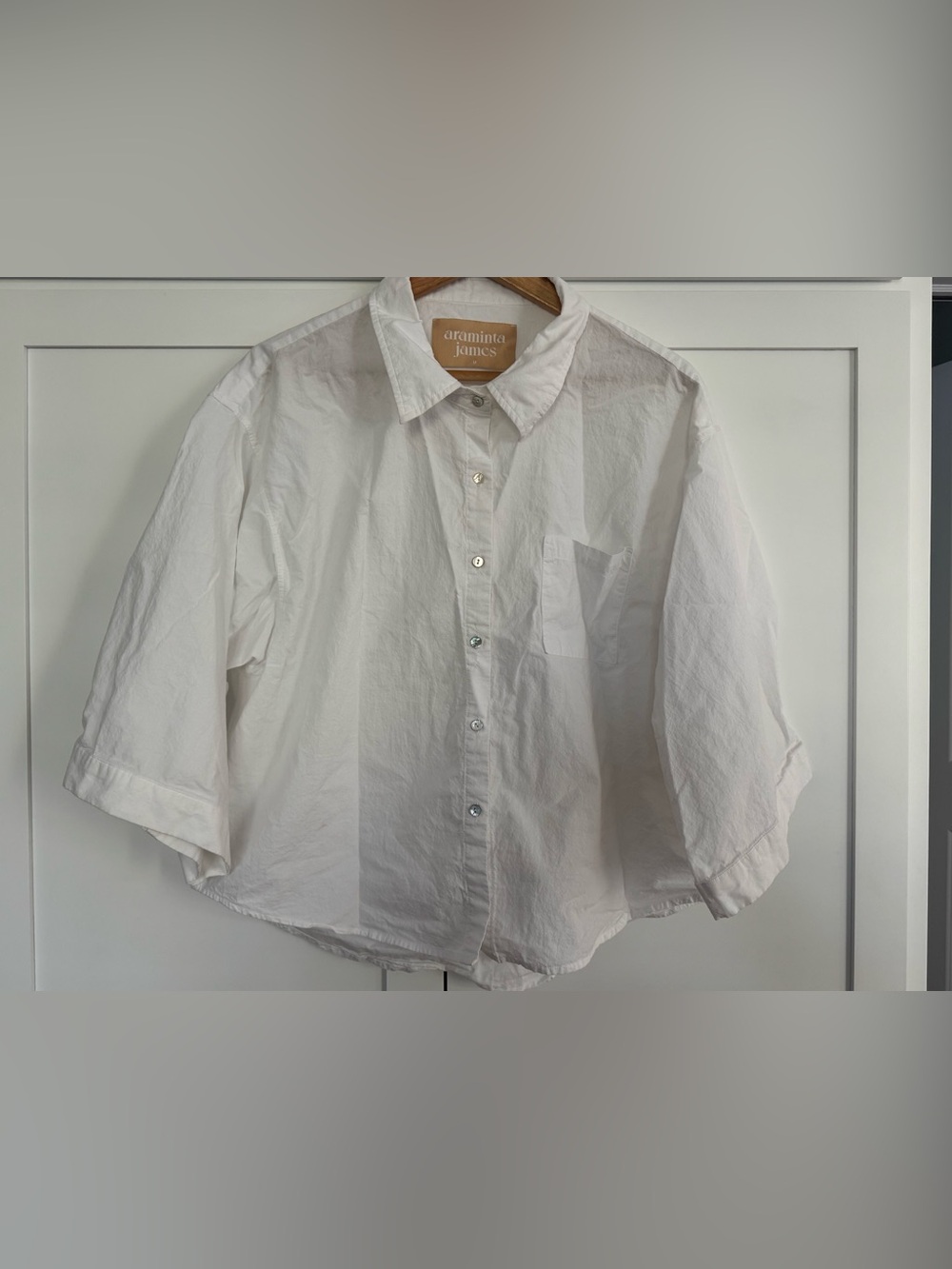 Araminta James White Button-Down Cotton Shirt